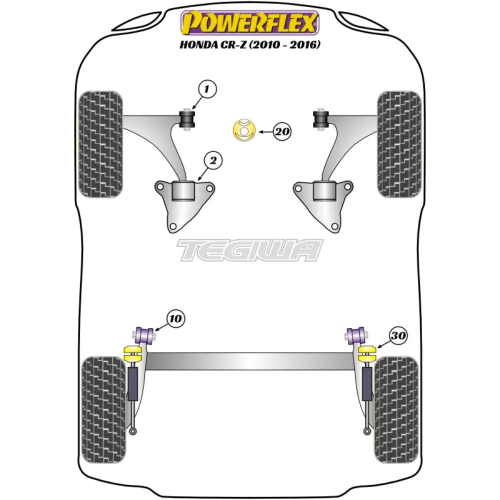 Powerflex Road Series Rear Shock Absorber Top Mounting Bush Honda Cr-Z 10-16 Bushes