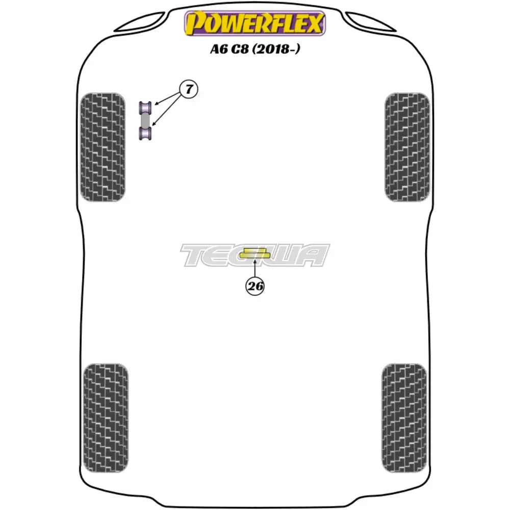 Powerflex Road Series Transmission Mount Insert Diesel Audi A6 S6 Rs6 C8 18 + Bushes