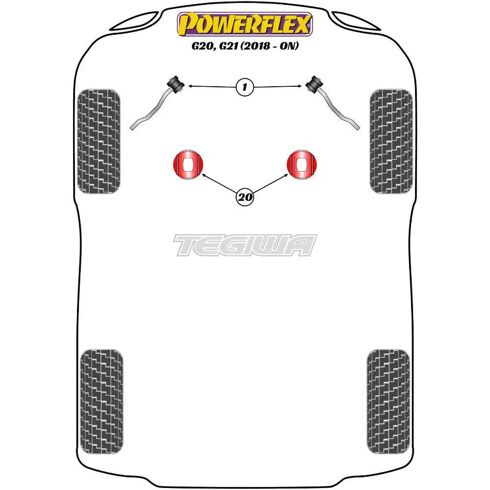 Powerflex Road Series Universal Exhaust Mount Bmw 3 G20 G21 G28 G80 18 + Gaskets Flanges & Clamps