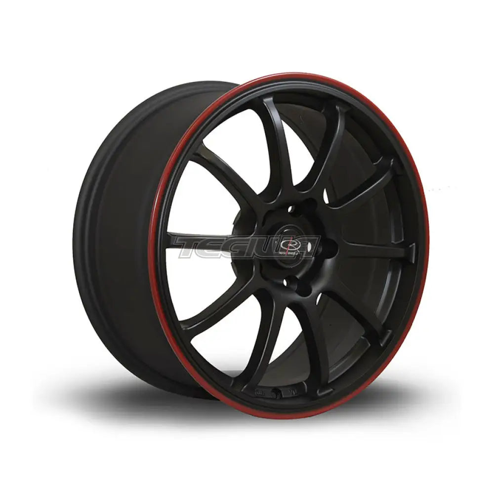 Rota Force Alloy Wheel Flat Black Red Lip