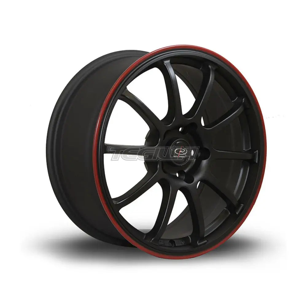 Rota Force Alloy Wheel Flat Black Red Lip