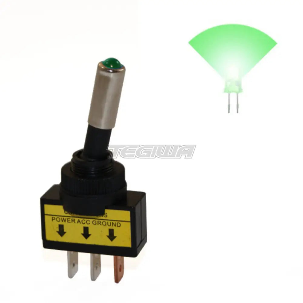 Rrs 26Mm Luminous Switch With Lever 12V 20A 3Pins On/Off Green Sensors And Connectors