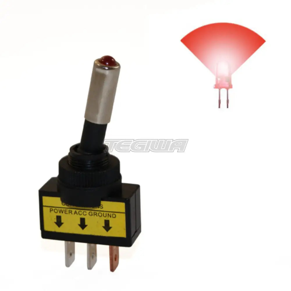 Rrs 26Mm Luminous Switch With Lever 12V 20A 3Pins On/Off Red Sensors And Connectors