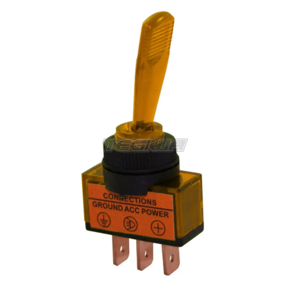 Rrs 27Mm Luminous Switch On Off 3 Pins 12V 20A Orange Sensors And Connectors