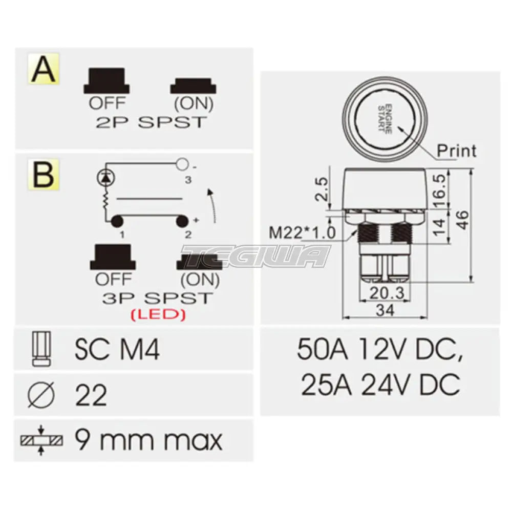 Rrs 50Amp Start Button Sensors And Connectors