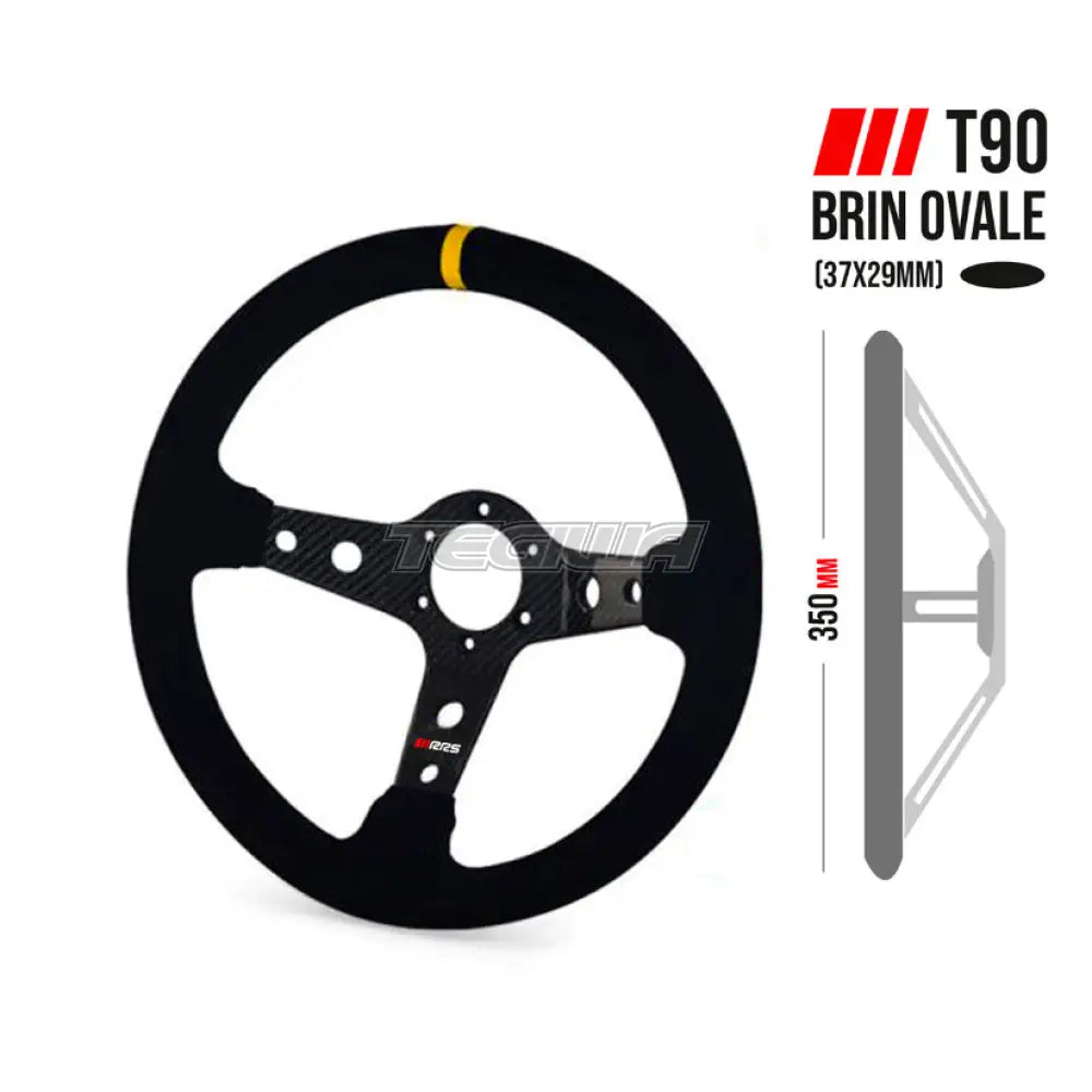 Rrs Carbone Steering Wheel T90 350Mm Suede Wheels And Accessories