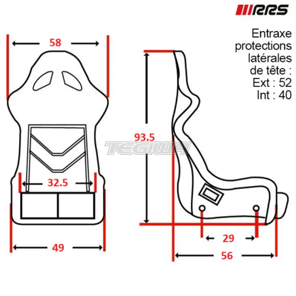 Rrs Control Carbon Rst-1100 Racing Seat - Fia 8855-1999 M Seats Rails & Mounts