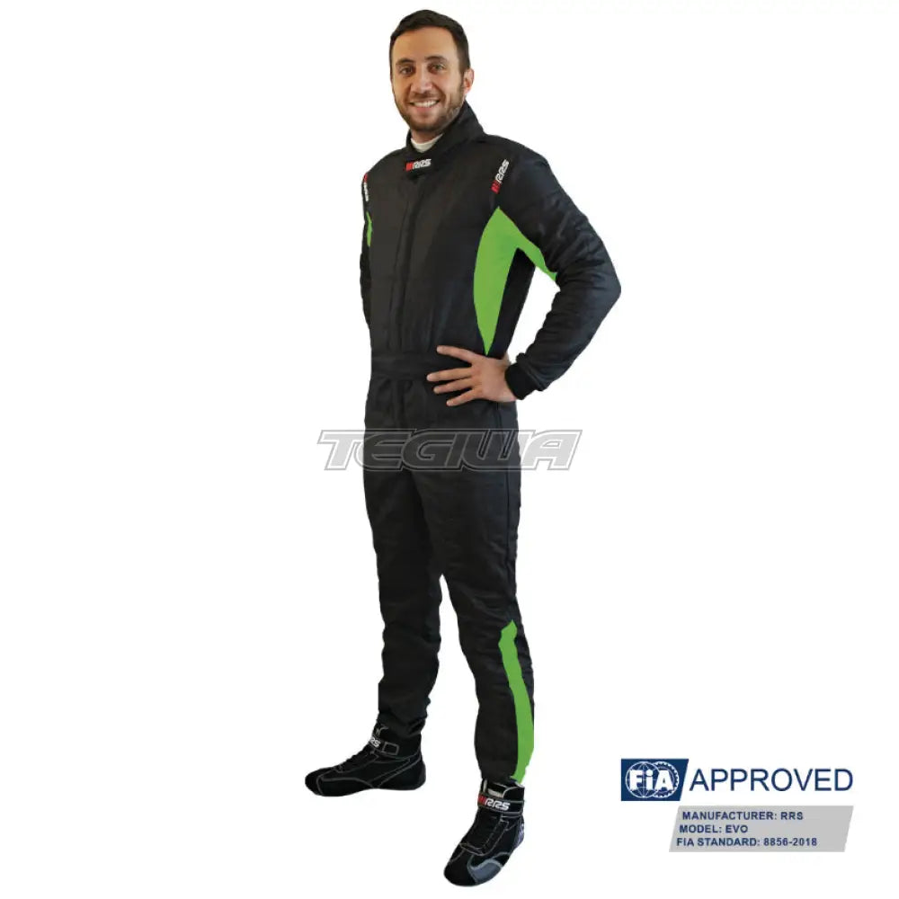 Rrs Diamond Star Race Suit Black/Green - Fia 8856-2018 Suits