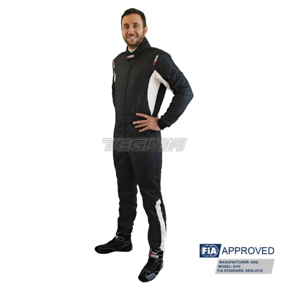 Rrs Diamond Star Race Suit Black/White Logo - Fia 8856-2018 Suits