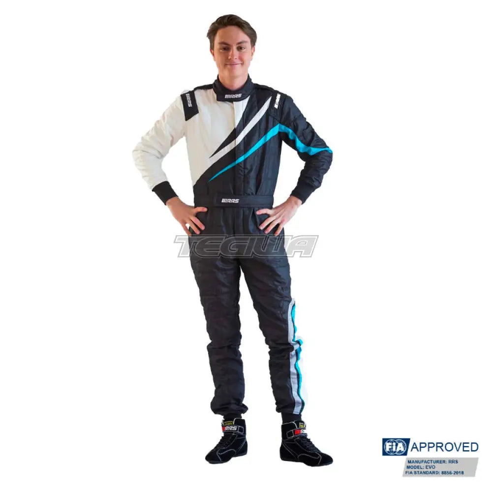 Rrs Dynamic Race Suit Black/Light Blue - Fia 8856-2018 Suits