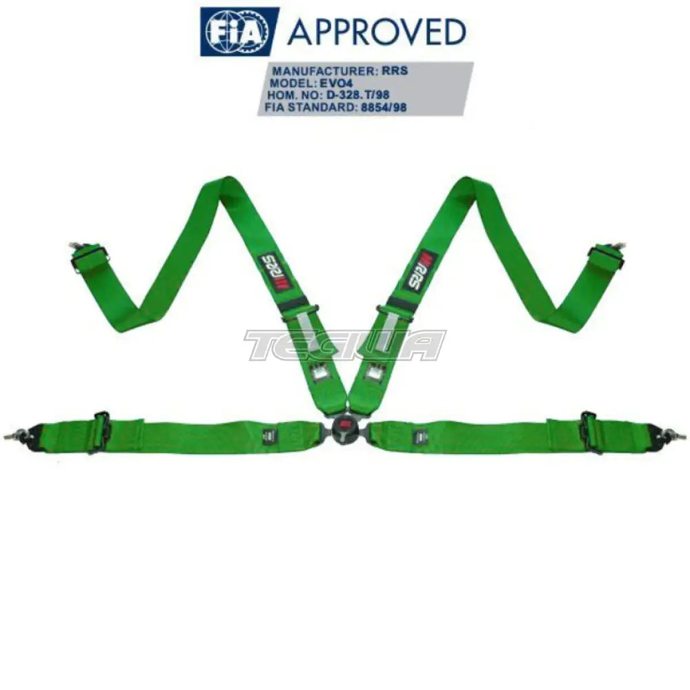 Rrs Fia 4-Point Harness Green Harnesses