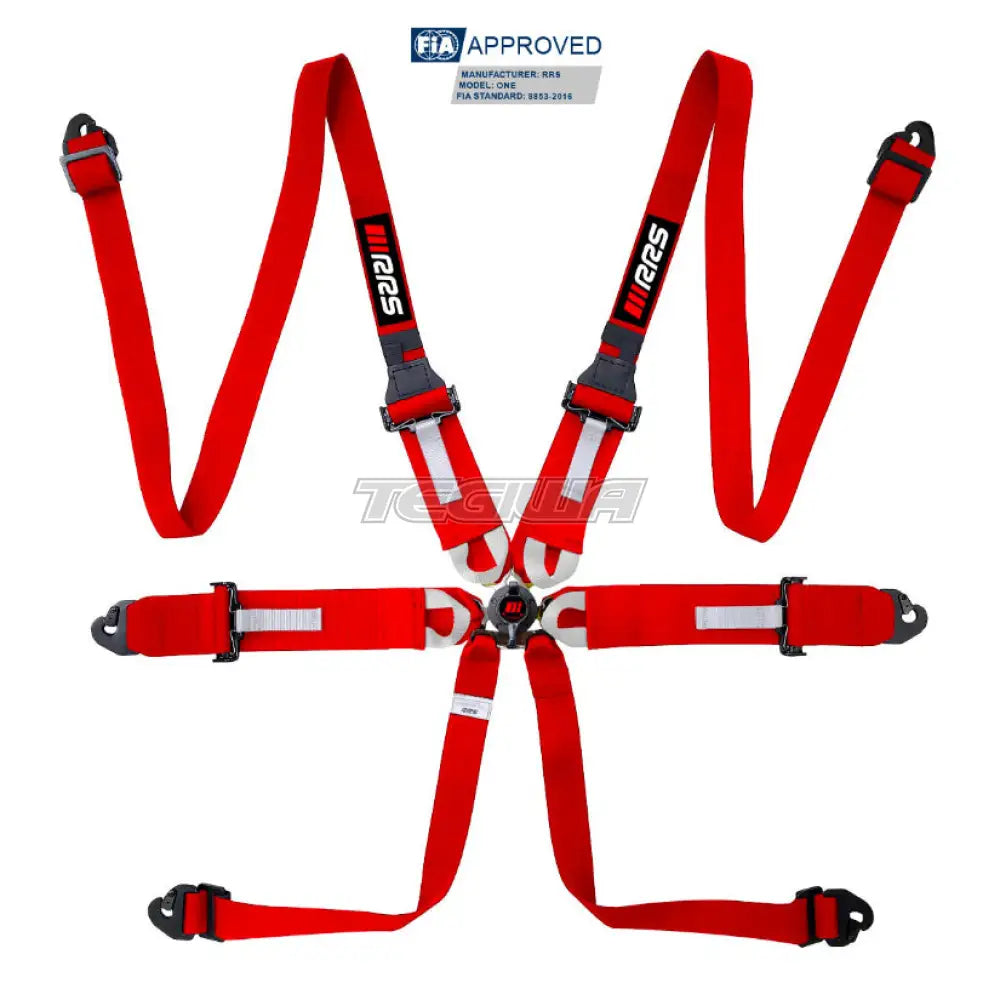 Rrs Fia One 6-Point Harness - Red Harnesses