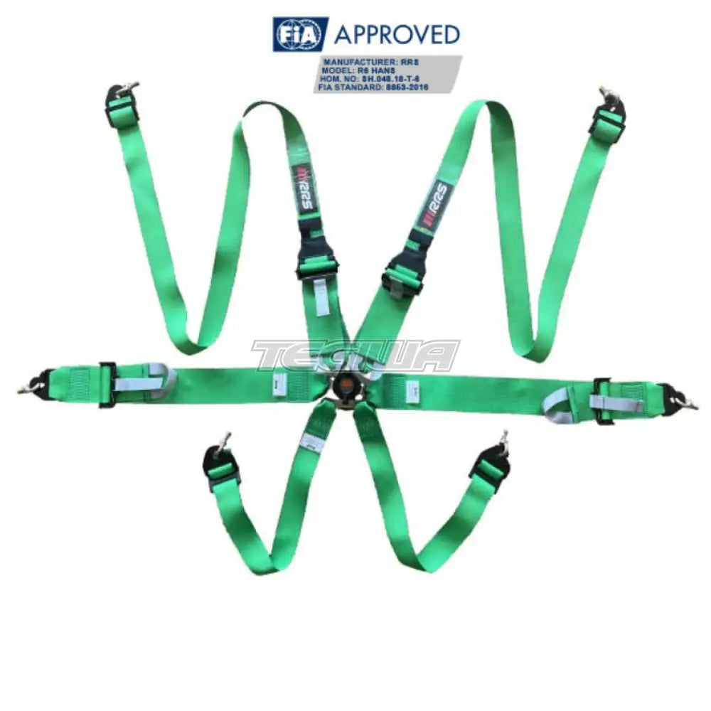 Rrs Fia R6 Hans Harness Green Harnesses