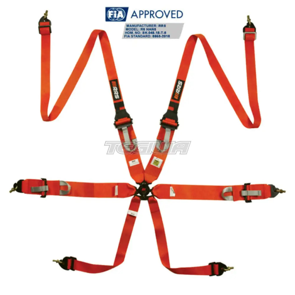 Rrs Fia R6 Hans Harness Orange Harnesses