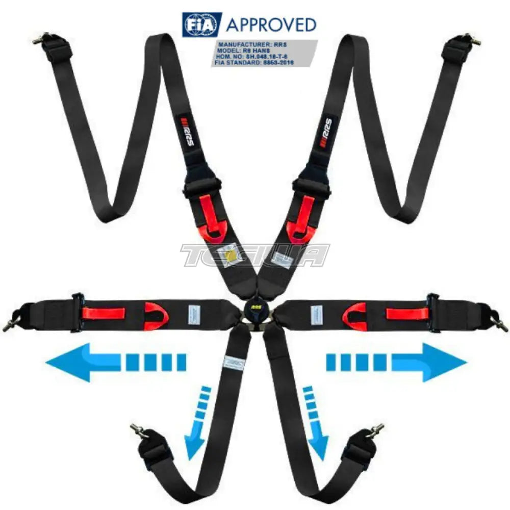 Rrs Fia R6 Hans Xl Harness - Black Harnesses