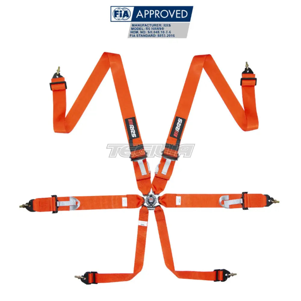 Rrs Fia R6 Harness Orange Harnesses