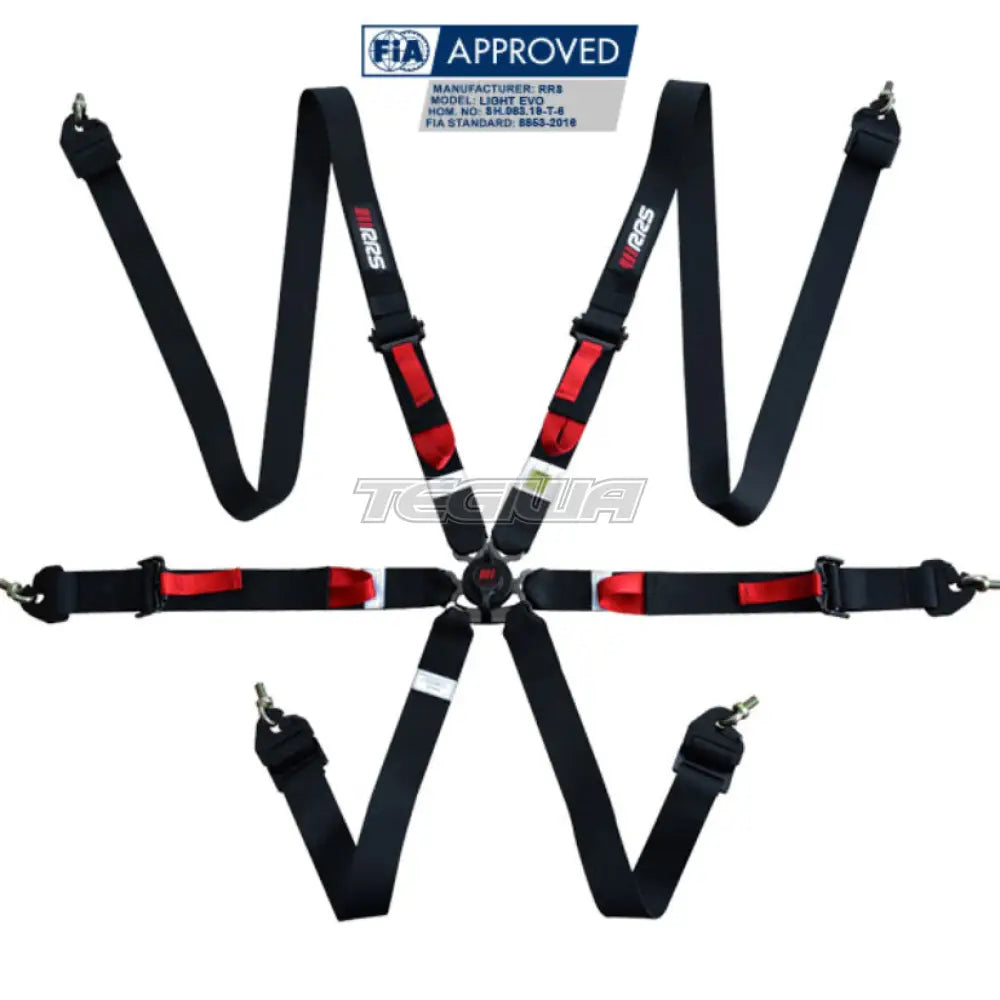 Rrs Fia R6 Light Evo Harness - Black Harnesses