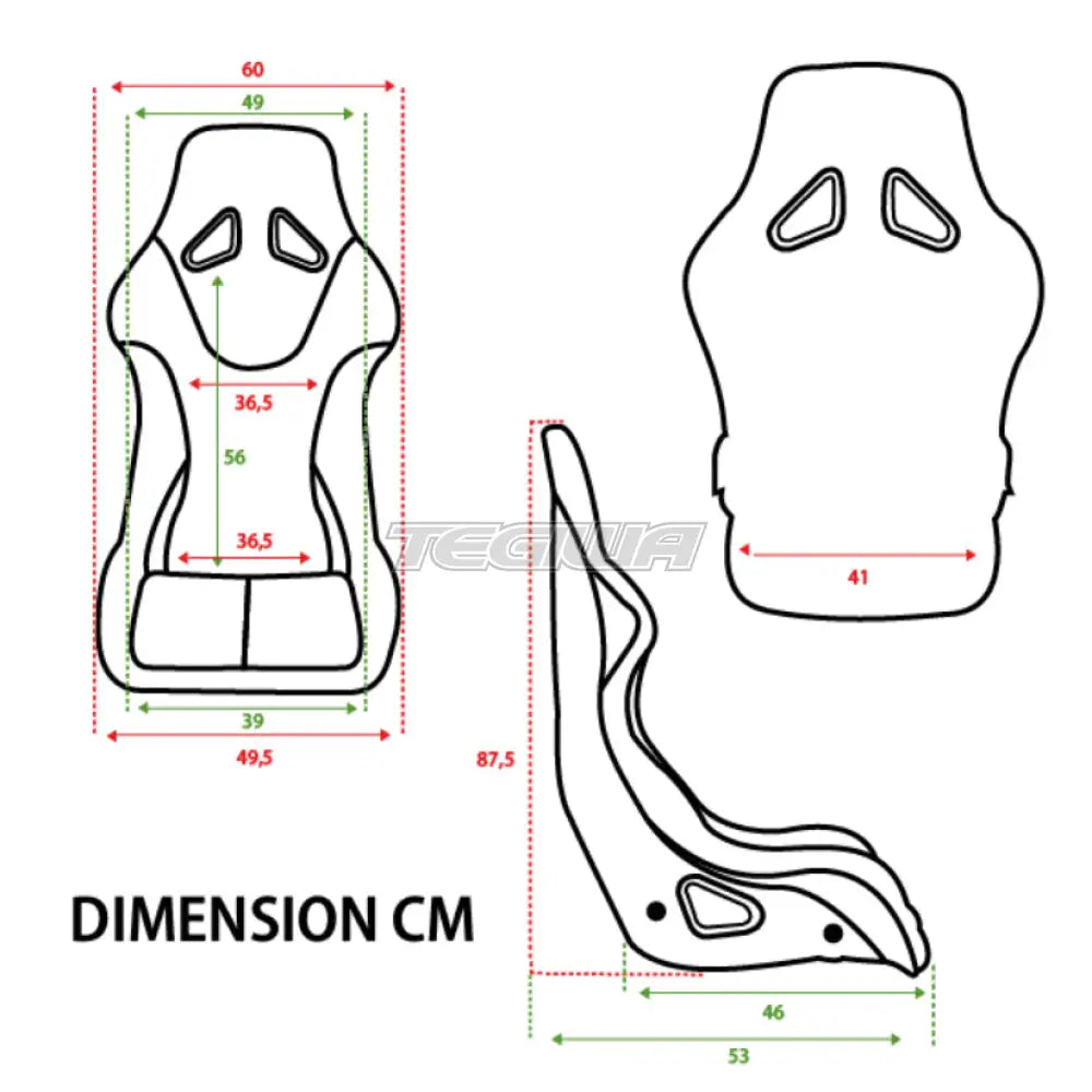 Rrs Fia Tubular Comfort Rst-300 Racing Seat - Black 8855-1999 Seats Rails & Mounts