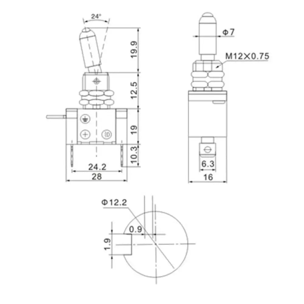 Rrs Luminous 2Pos. Switch 12V 20A Sensors And Connectors