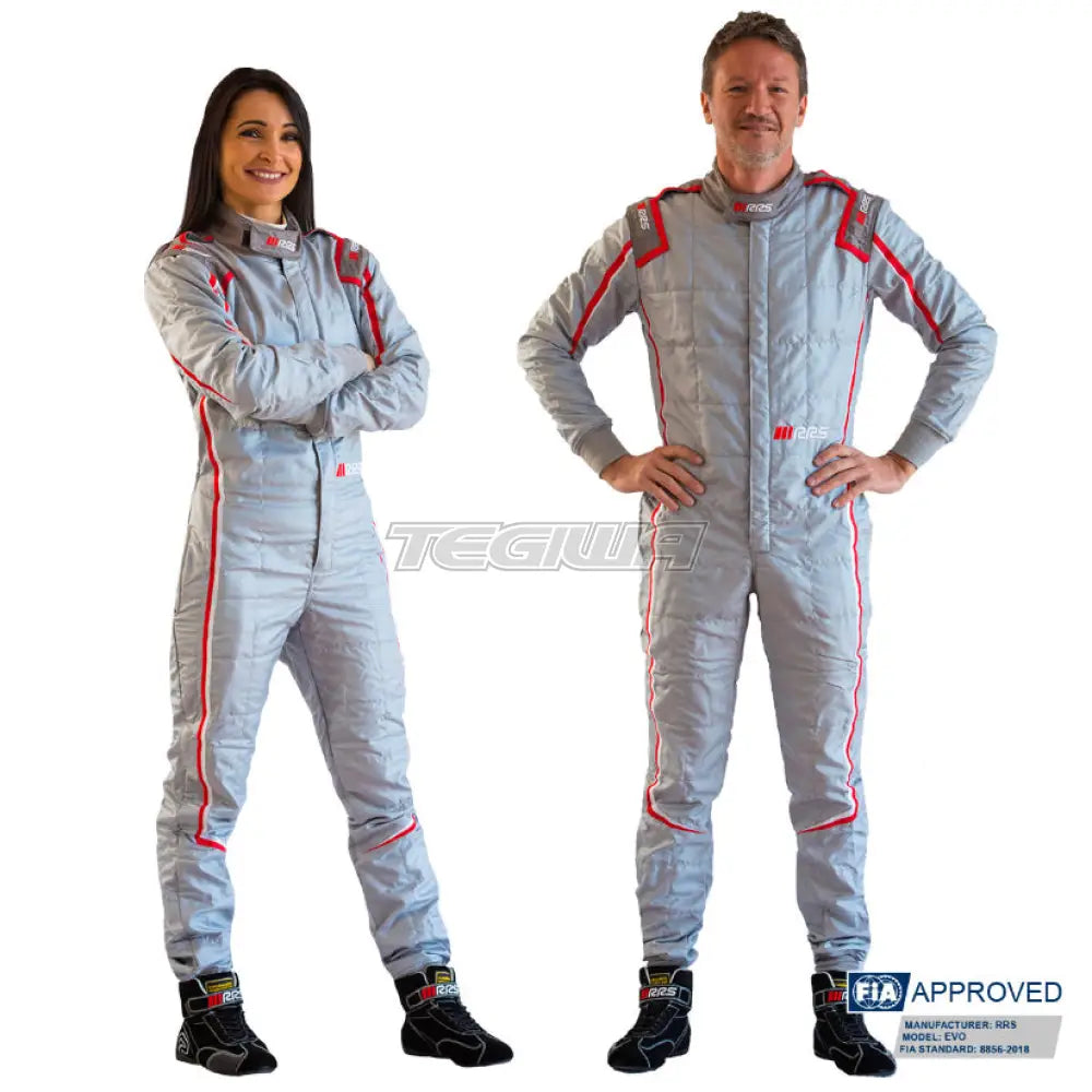 Rrs Mc Evo Race Suit Grey And Red - Fia 8856-2018 Suits