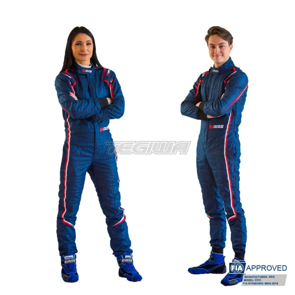 Rrs Mc Evo Race Suit Navy Blue And Red - Fia 8856-2018 Suits