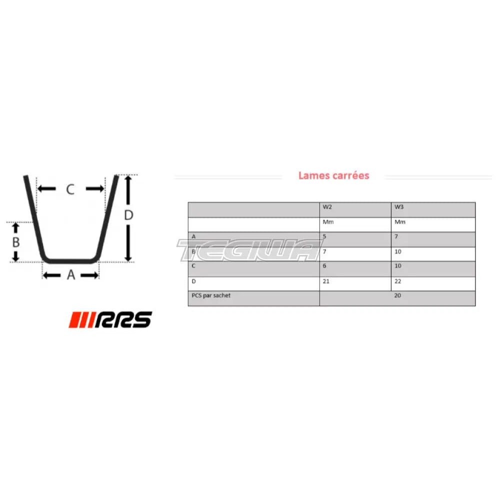 Rrs Rillcut W2 Square Blades Width Of 5 To 6Mm - Box 20 Tools