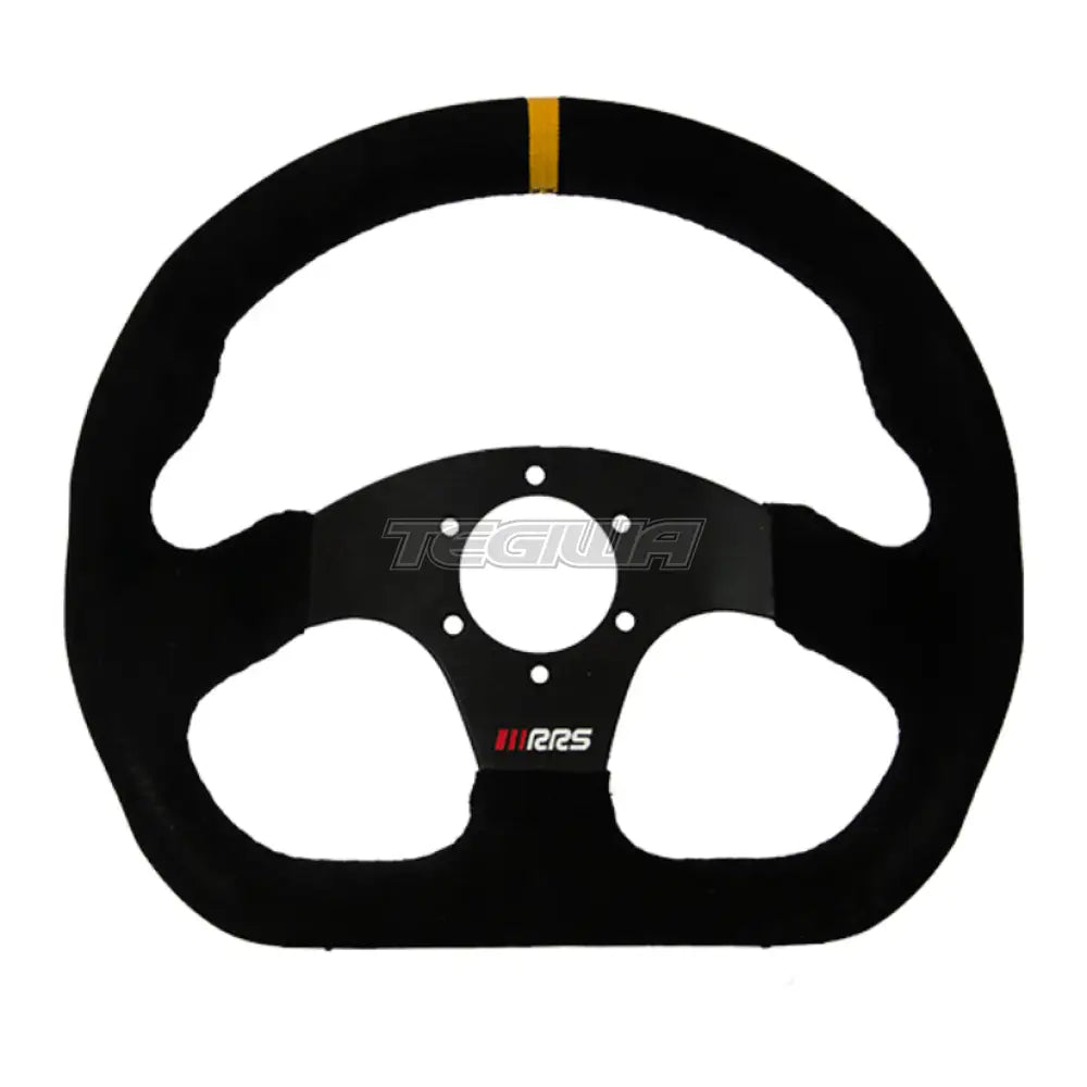 Rrs Track Steering Wheel Flat 290X330Mm – Suede Wheels And Accessories