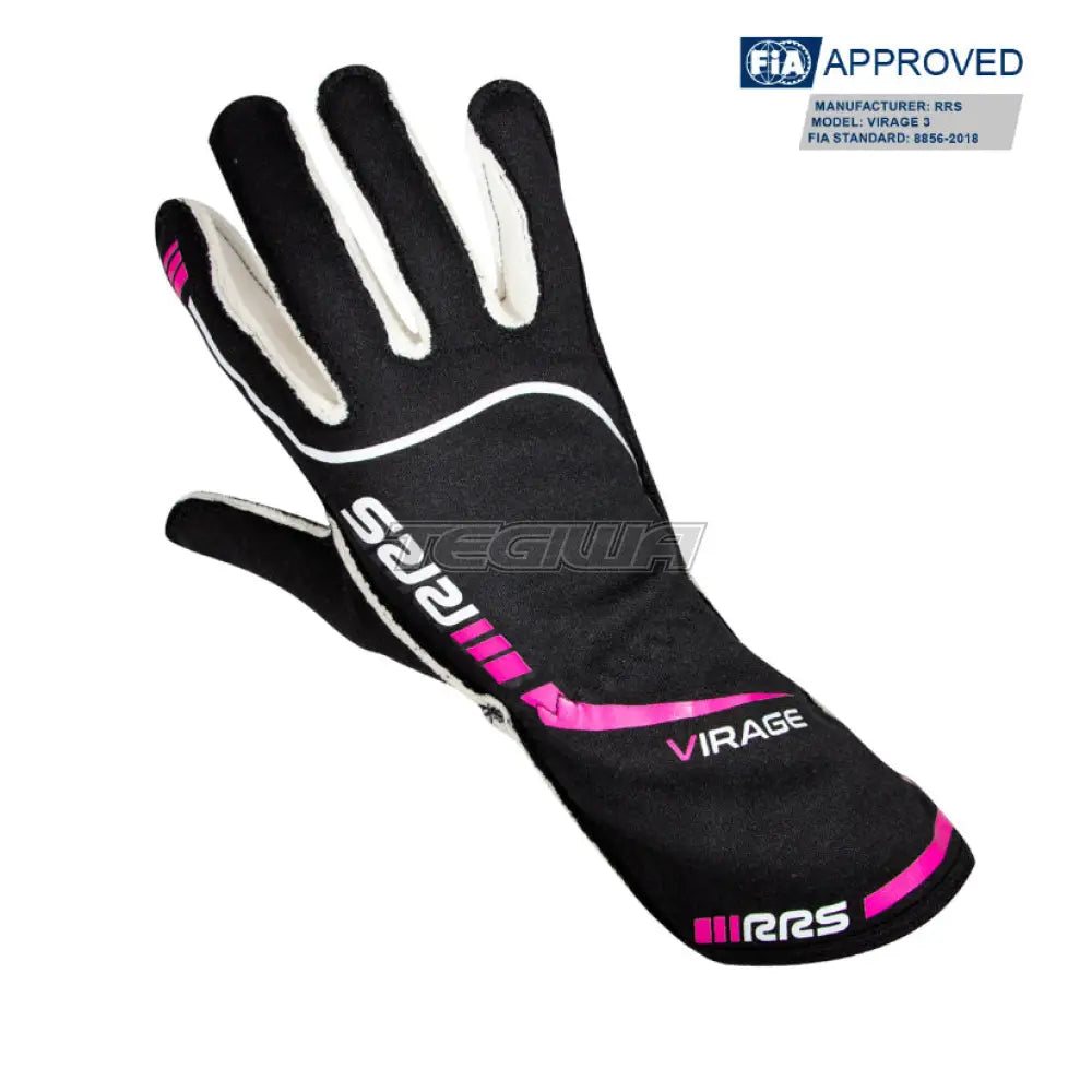 Rrs Virage 3 Gloves Black With Pink Logo - Fia 8856-2018