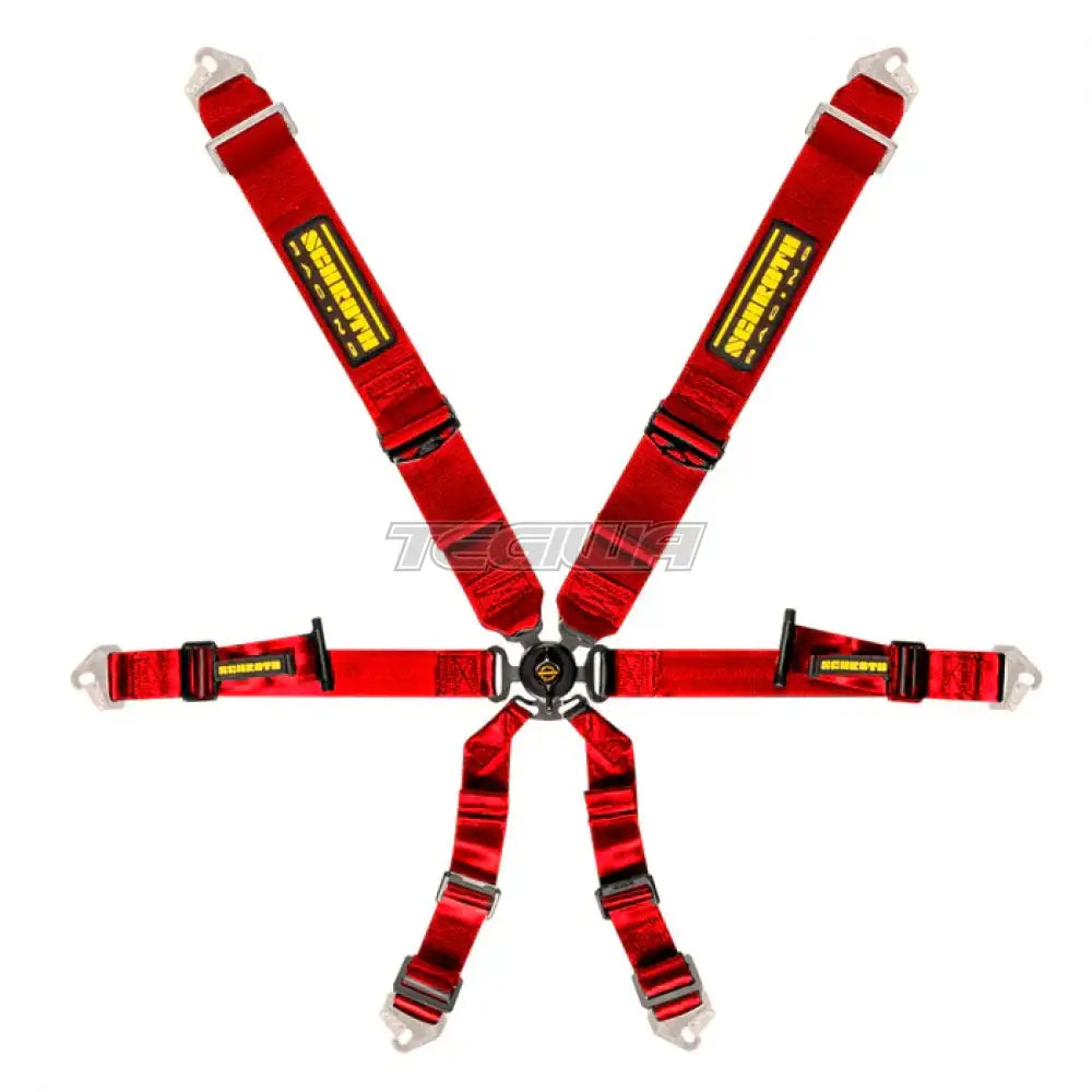 Schroth 6 Point Profi Harness Red Harnesses