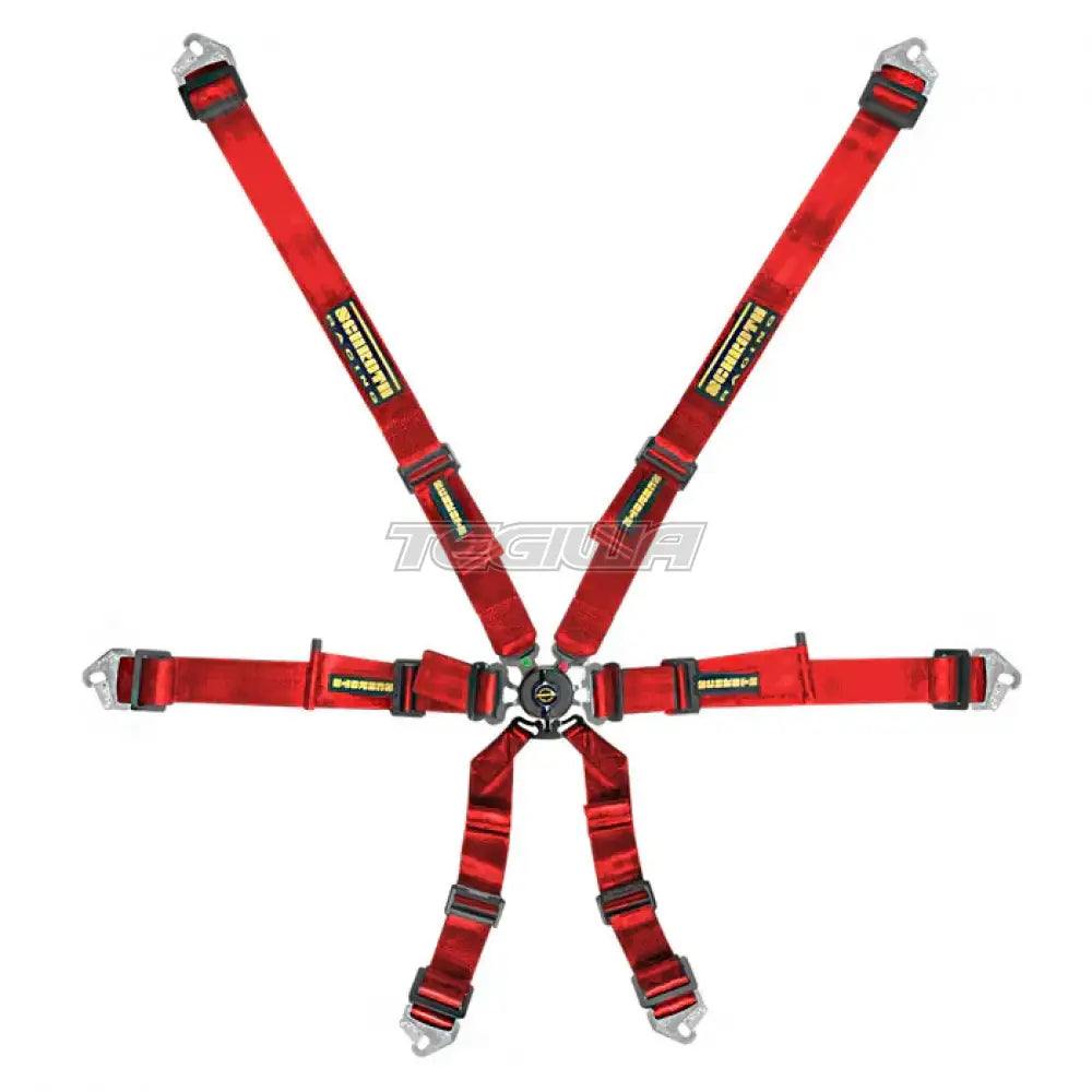 Schroth Fhr 6 Point Flexi Harness Red Harnesses