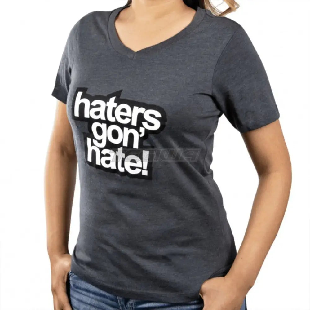 Skunk2 Haters Gon' Hate Ladies V-Neck T-Shirt Grey