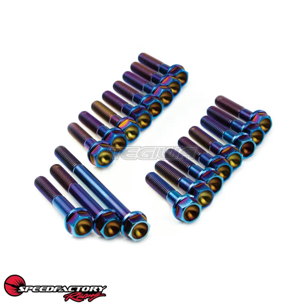 Speedfactory Titanium 6pt Transmission Case Bolt Kit - M8x1.25x40mm - B Series (FWD) - 16pcs