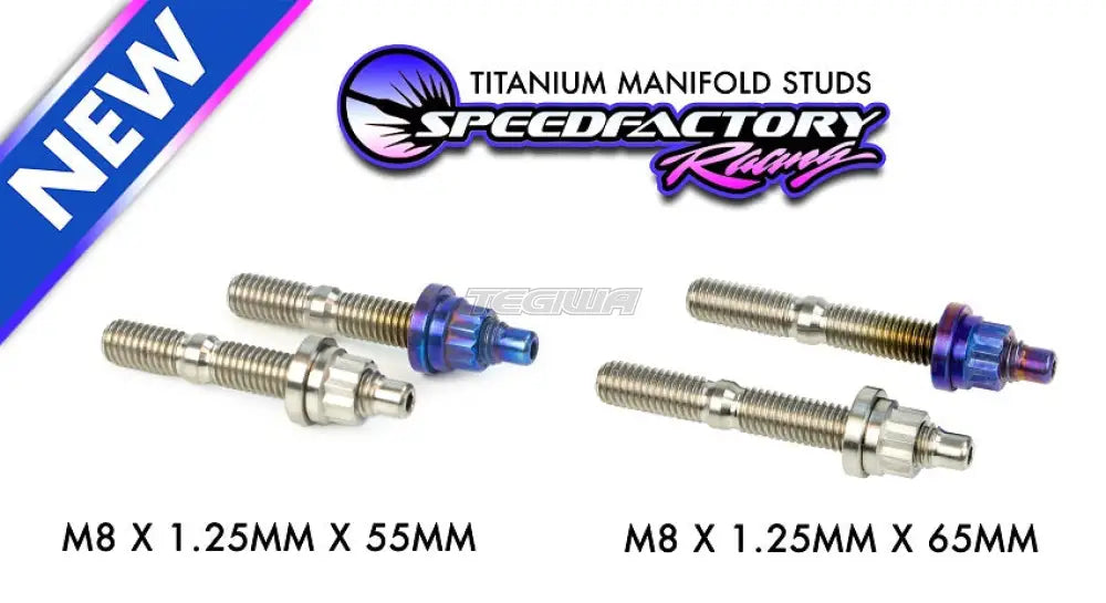 Speedfactory Titanium Exhaust or Intake Manifold Stud Kit - M8x1.25x55mm - 10pcs - B,D,F,H,J Series - BURNT