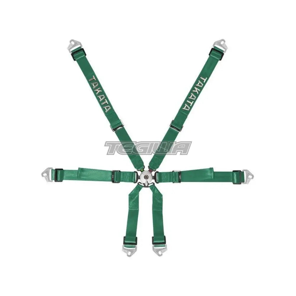 Takata Race 2x2 Harness Snap-On FHR Green - HANS