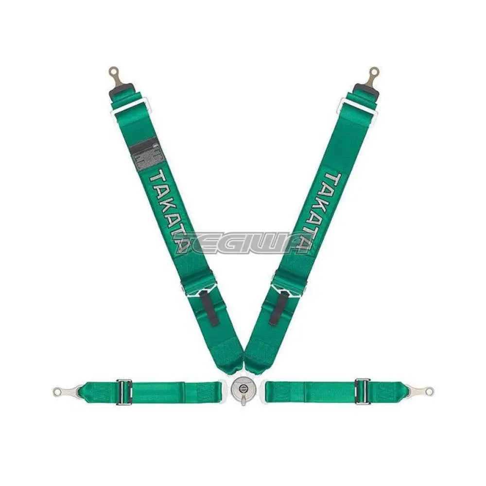 Takata Race 4 4 Point Harness Bolt-On Green