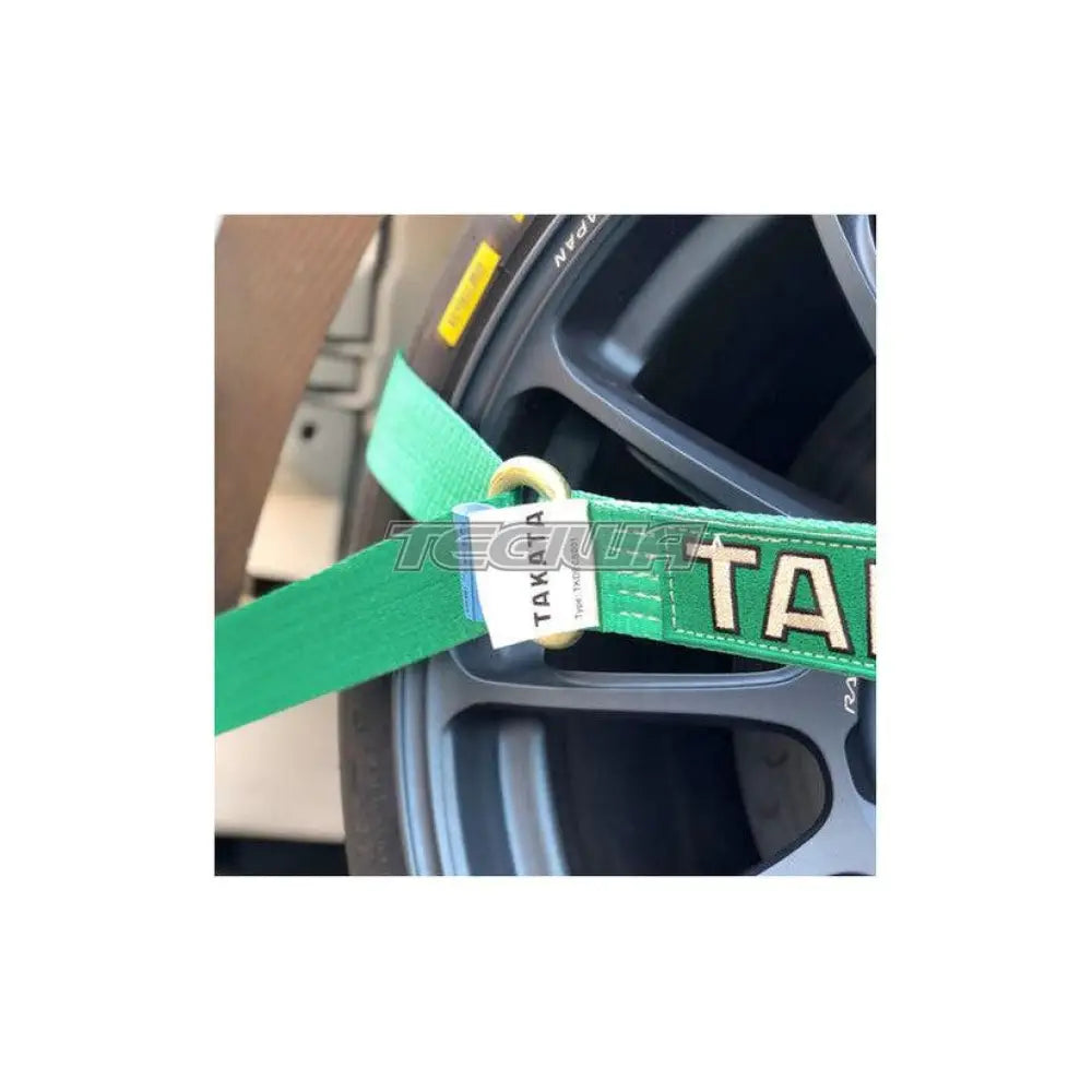 Takata Trailer Vehicle Tie Down Straps Set Green