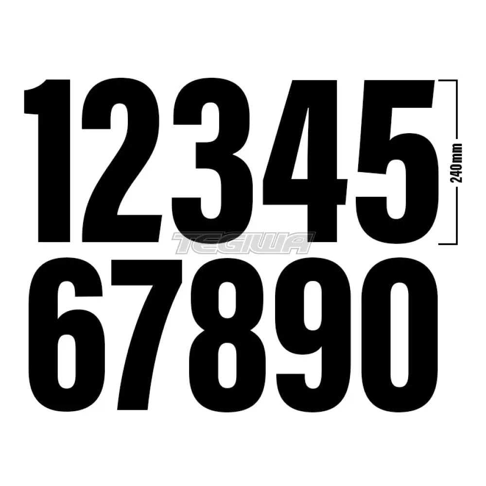 Tegiwa 240Mm Msa Racing/Rally Number Stickers Black - 40 Pack Decals &