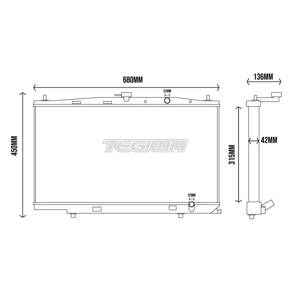 Tegiwa Aluminium Alloy Radiator HONDA CIVIC CRX EF VTEC 88-91