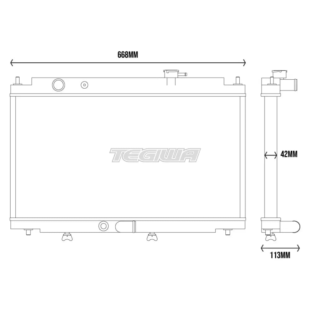 Tegiwa Aluminium Alloy Radiator HONDA K-SWAP