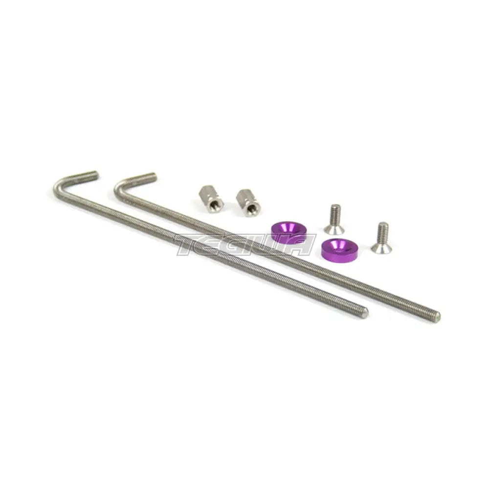 Tegiwa Battery Tie Fitting Kit Pair Purple - Clearance Engine Bay