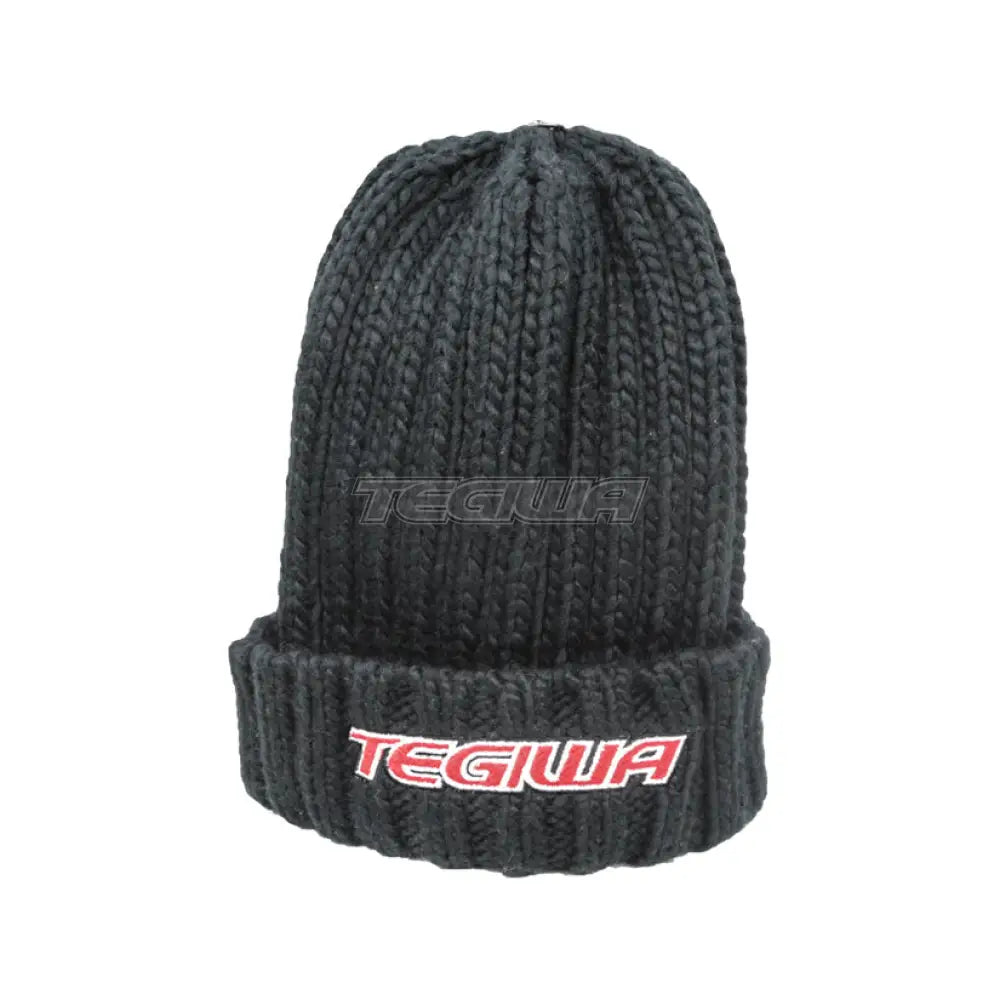 Tegiwa Classic Logo Fur Bobble Pom Pom Hat Black