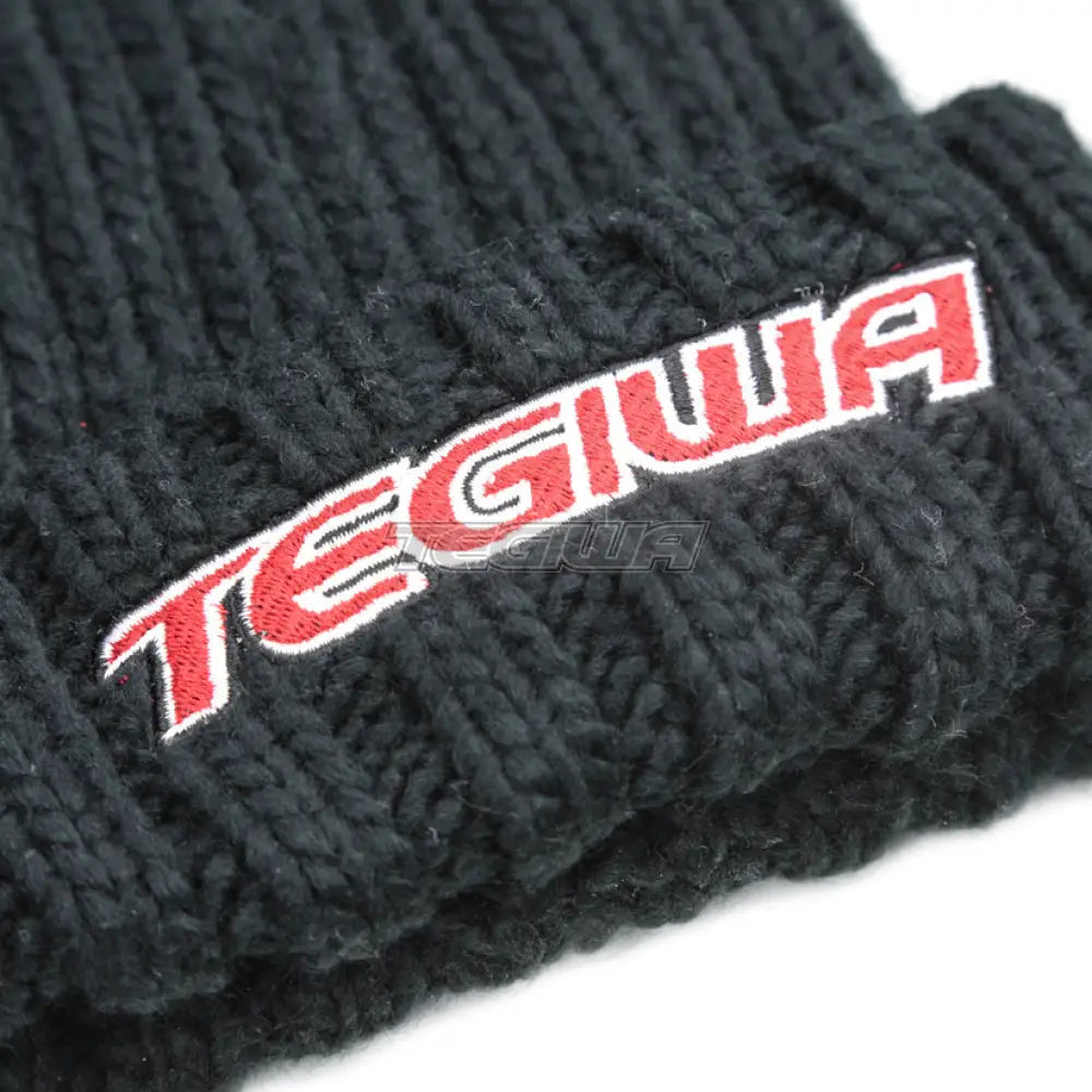 Tegiwa Classic Logo Fur Bobble Pom Pom Hat Black