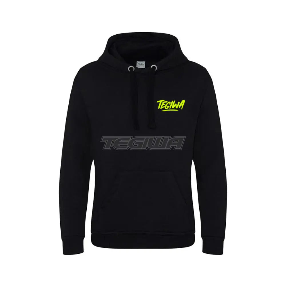 Tegiwa Fluro Yellow Script Hoodie Black / Small Hoodies