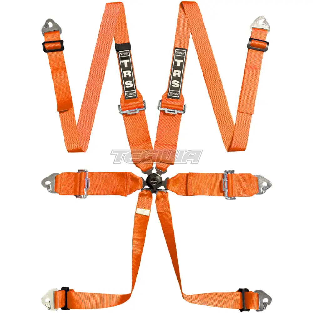 Trs Magnum 3In 6 Point Fia Hans Harness Standard – Entry Level / Orange Harnesses