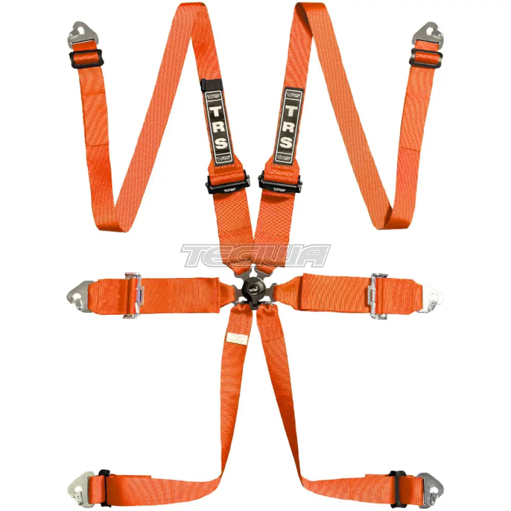 Trs Magnum 3In 6 Point Fia Hans Harness Superlite - Mid-Range / Orange Harnesses