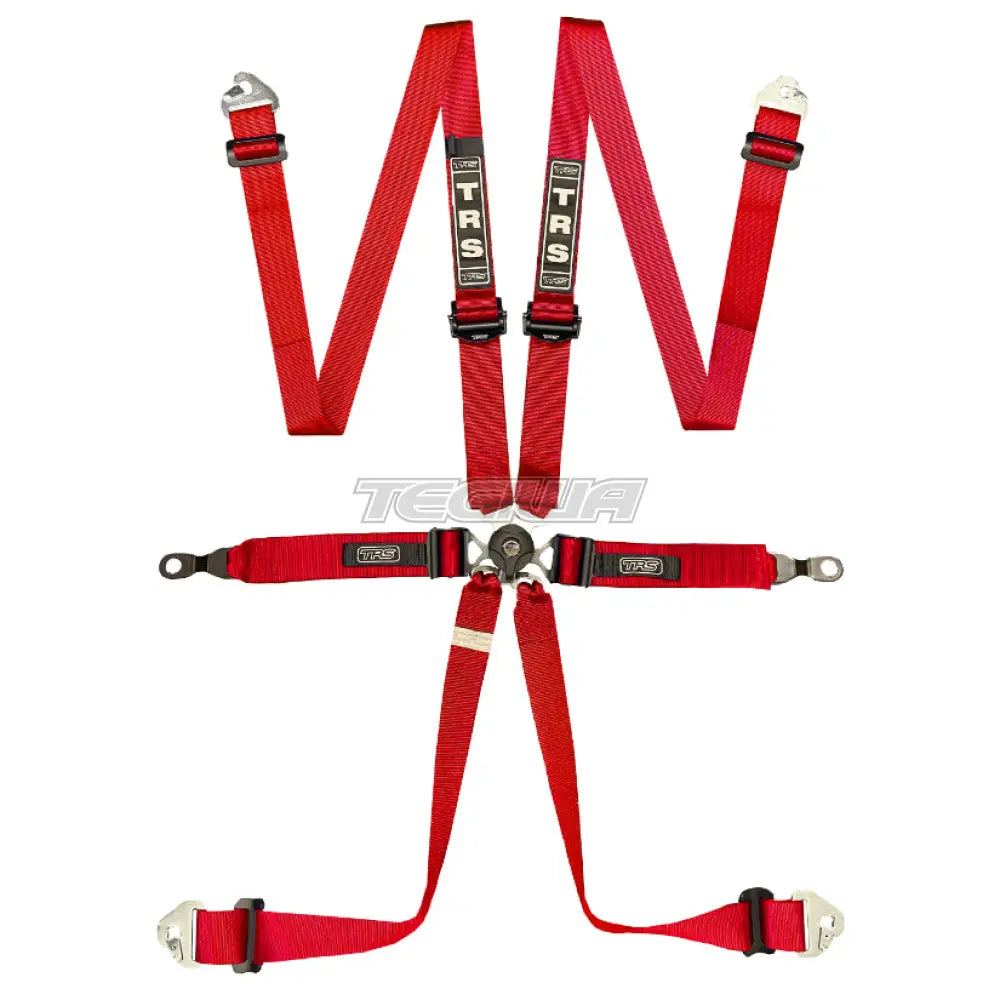 Trs Porsche Pro Quick Adjuster 2In 6 Point Ultralite Fia Harness Red Harnesses