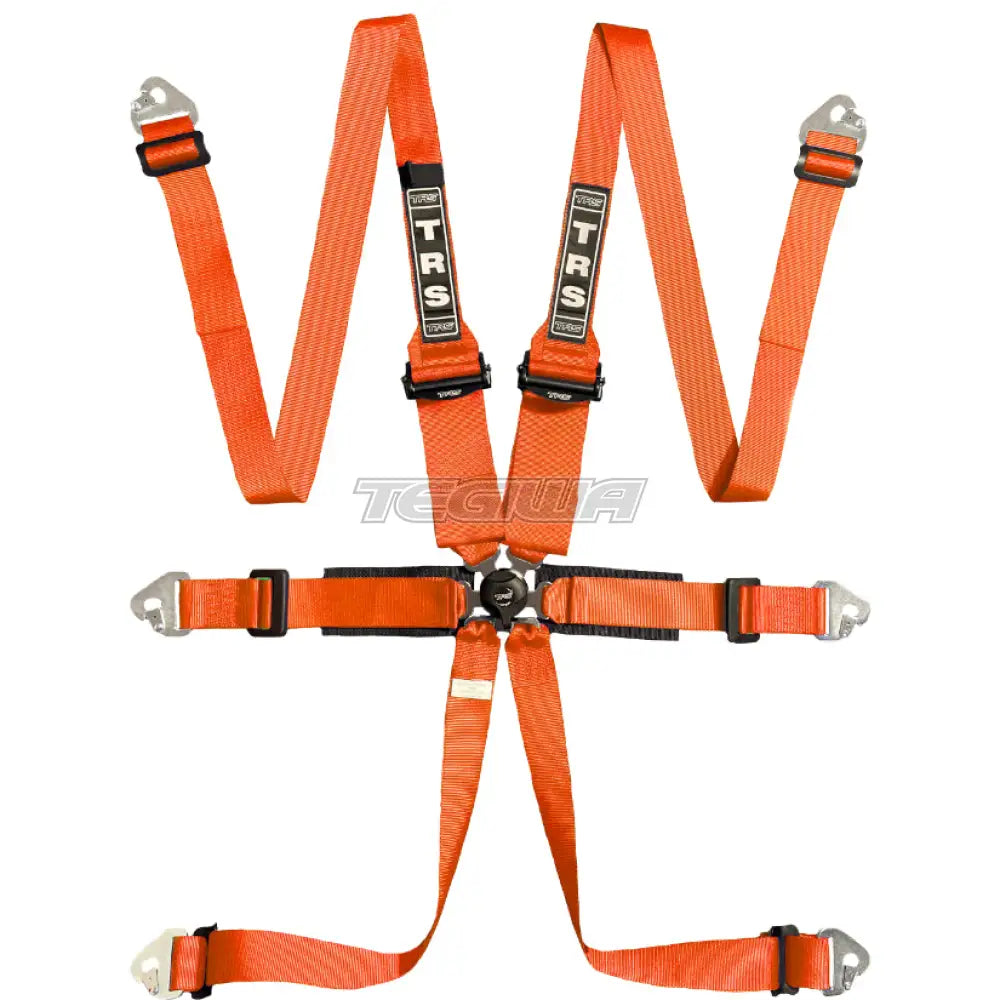 Trs Pro 2In/3In 6 Point Fia Hans Harness Superlite - Mid-Range / Orange Harnesses