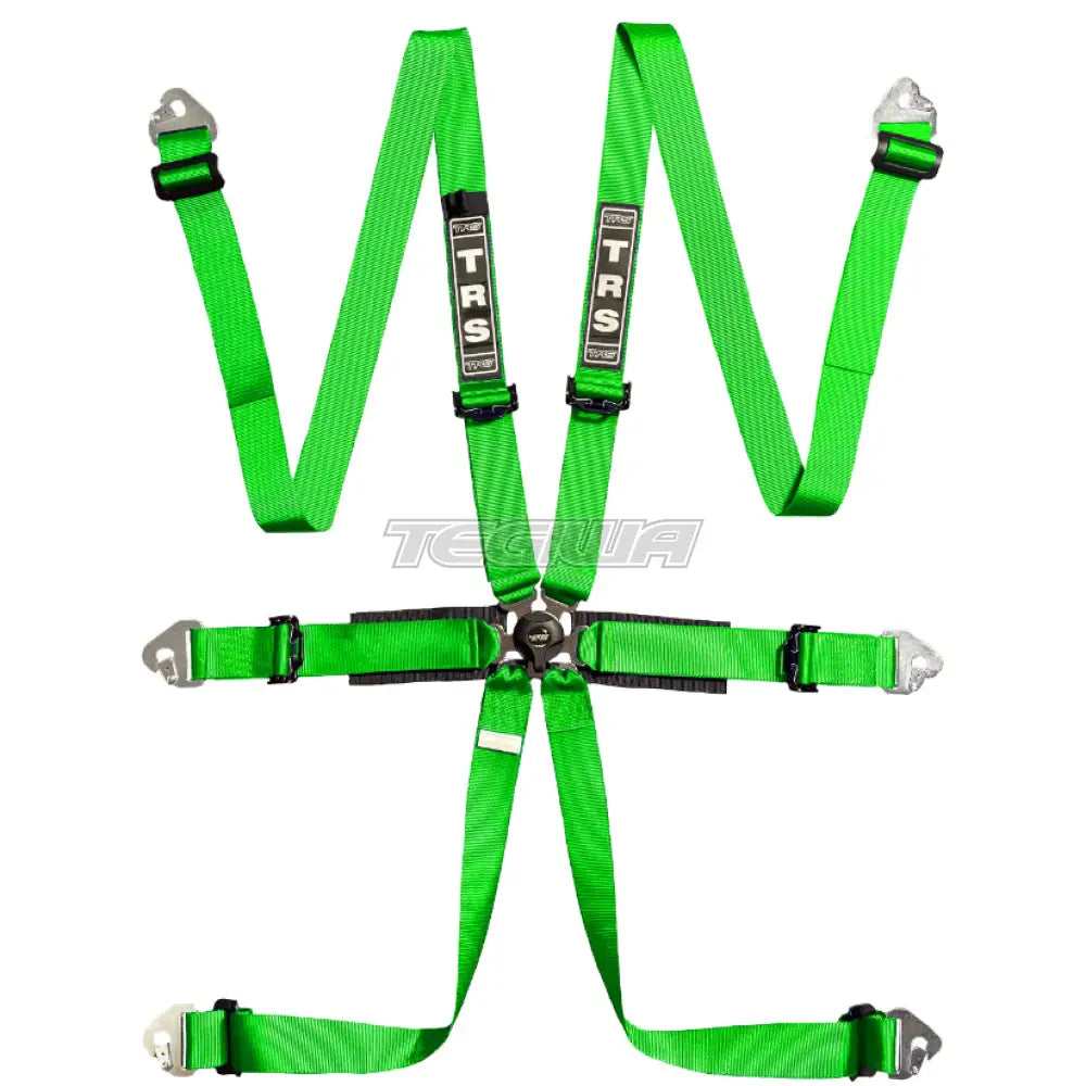 Trs Pro International 2In 6 Point Fia Hans Harness Standard – Entry Level / Green Harnesses