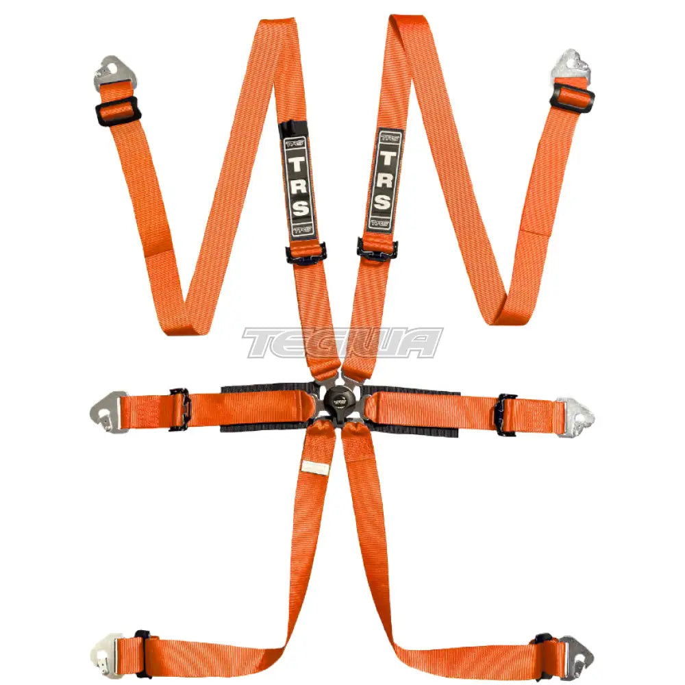 Trs Pro International 2In 6 Point Fia Hans Harness Standard – Entry Level / Orange Harnesses