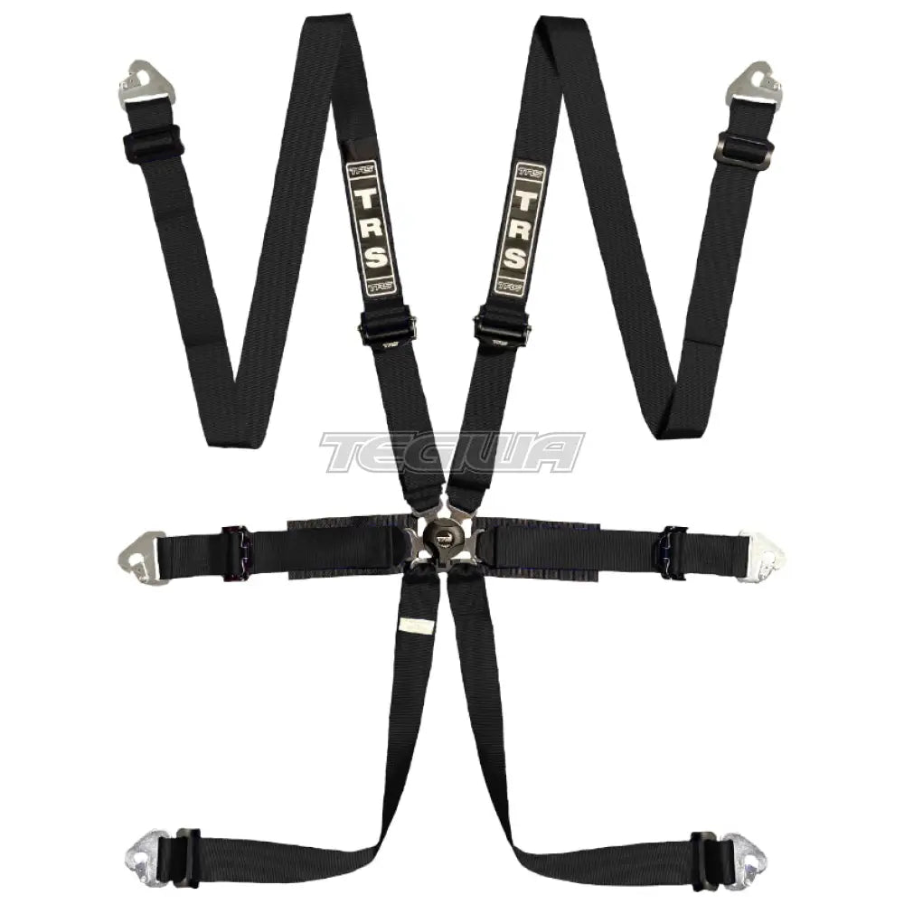 Trs Pro International 2In 6 Point Fia Hans Harness Superlite - Mid-Range / Black Harnesses